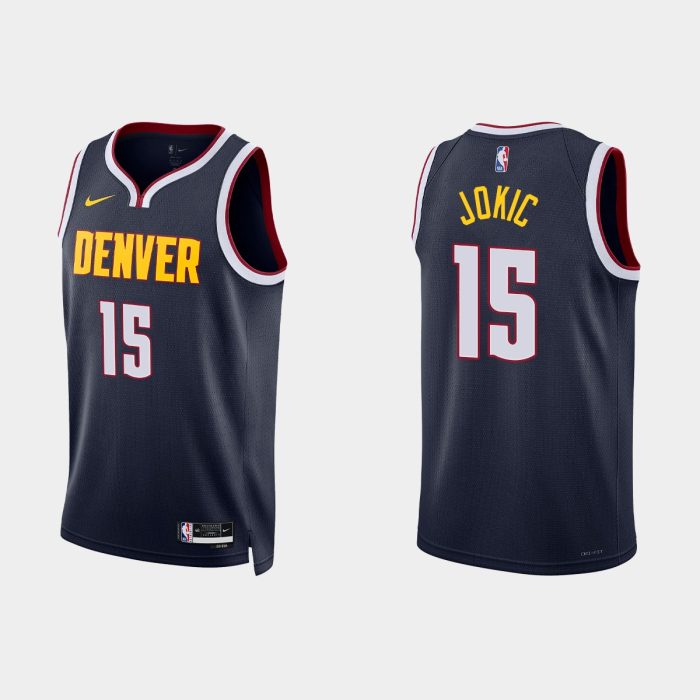 Denver Nuggets #15 Nikola Jokic Icon Edition Navy Jersey 2022-23