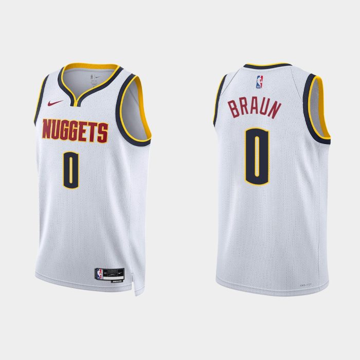 Denver Nuggets Christian Braun #0 2022-23 Association Edition White Jersey Swingman