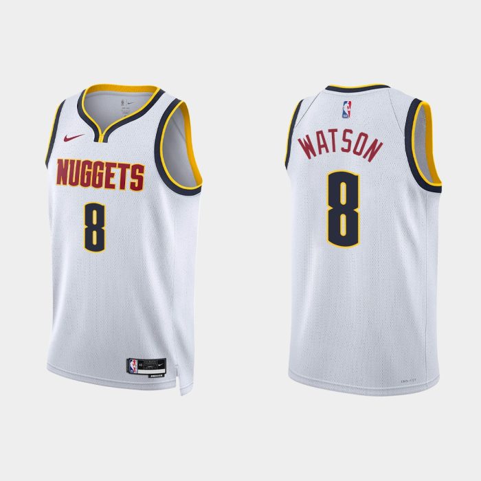 Denver Nuggets Peyton Watson #8 2022-23 Association Edition White Jersey Swingman