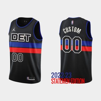 Detroit Pistons #00 Custom 2022-23 Statement Edition Black Jersey