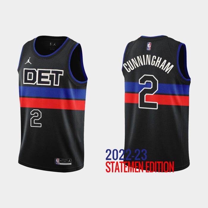 Detroit Pistons #2 Cade Cunningham 2022-23 Statement Edition Black Jersey