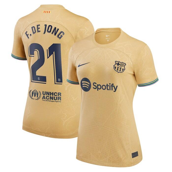 Frenkie de Jong Barcelona Women 2022-23 Away Replica Player Jersey ...