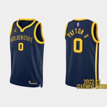 Golden State Warriors #0 Gary Payton II 2022-23 Statement Edition Navy Jersey