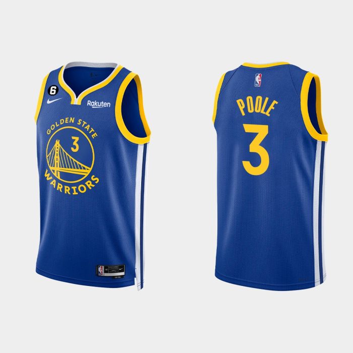 Golden State Warriors #3 Jordan Poole Icon Edition Royal Jersey 2022-23