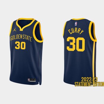 Golden State Warriors #30 Stephen Curry 2022-23 Statement Edition Navy Jersey