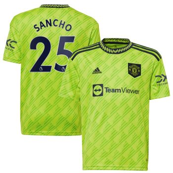 Jadon Sancho Manchester United Youth 2022-23 Third Replica Player Jersey - Neon Green