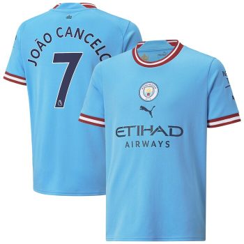 Joao Cancelo Manchester City Youth 2022-23 Home Replica Player Jersey - Light Blue