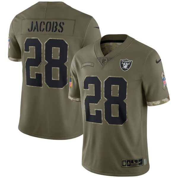 Josh Jacobs Las Vegas Raiders 2022 Salute To Service Limited Jersey - Olive