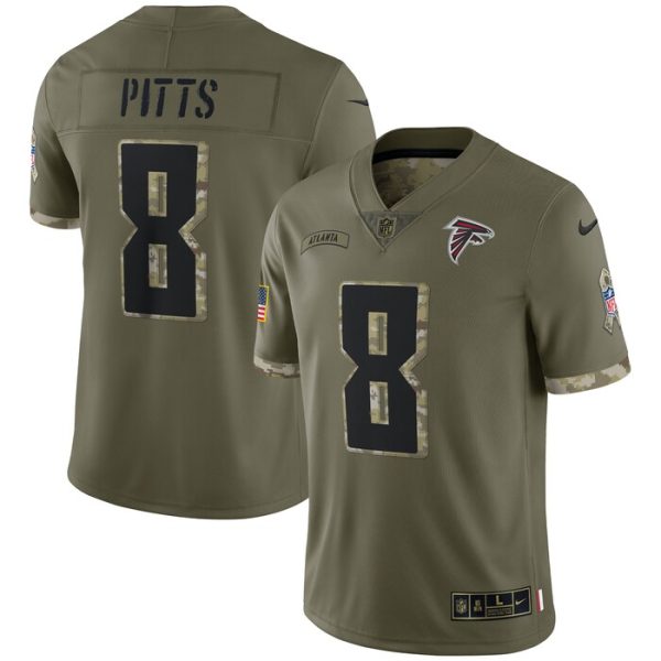 Kyle Pitts Atlanta Falcons 2022 Salute To Service Limited Jersey - Olive