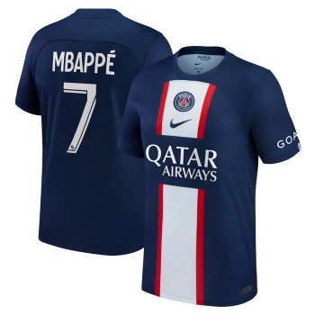 Kylian Mbappe Paris Saint-Germain 2022-23 Home Replica Player Jersey - Blue