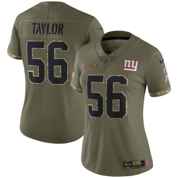 Lawrence Taylor New York Giants Women 2022 Salute To Service Retired Player Limited Jersey - Olive