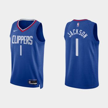 Los Angeles Clippers #1 Reggie Jackson Icon Edition Blue Jersey 2022-23