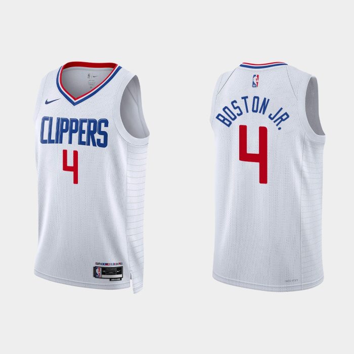 Los Angeles Clippers Brandon Boston Jr. #4 Association Edition White Jersey