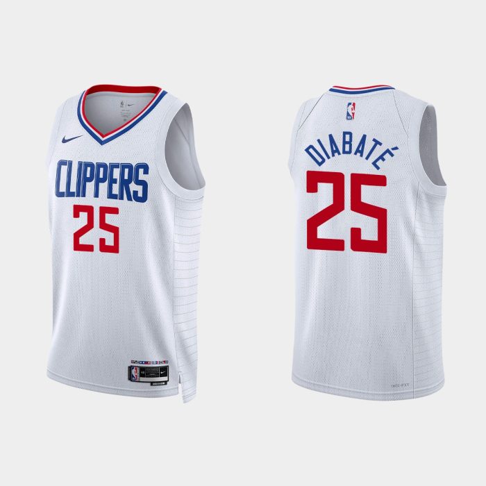 Los Angeles Clippers Moussa Diabate #25 Association Edition White Jersey