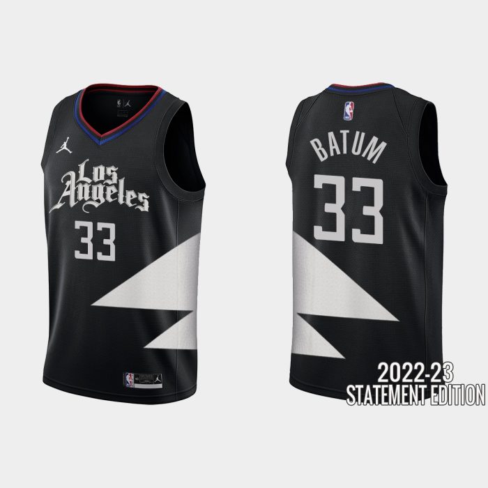 Los Angeles Clippers Nicolas Batum #33 Black 2022-23 Statement Edition Jersey