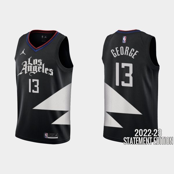 Los Angeles Clippers Paul George #13 Black 2022-23 Statement Edition Jersey