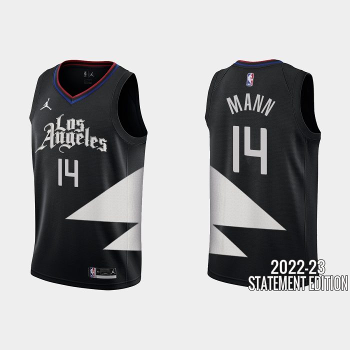 Los Angeles Clippers Terance Mann #14 Black 2022-23 Statement Edition Jersey