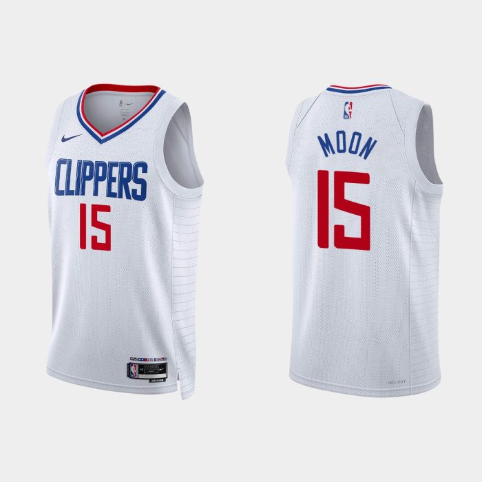 Los Angeles Clippers Xavier Moon #15 Association Edition White Jersey