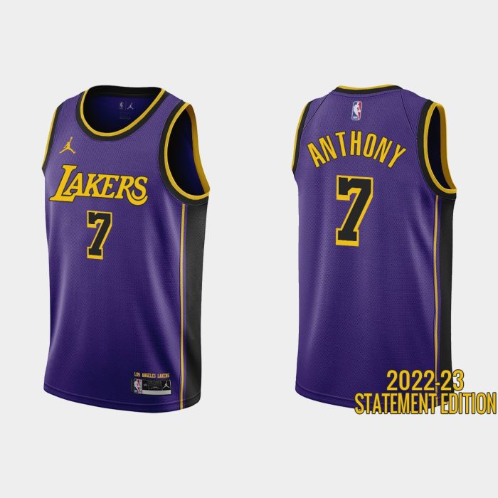 Los Angeles Lakers Carmelo Anthony #7 Purple 2022-23 Statement Edition Jersey