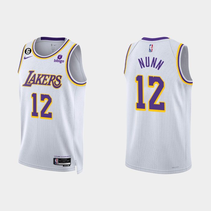 Los Angeles Lakers Kendrick Nunn #12 2022-23 Association Edition White Jersey Swingman