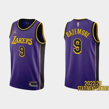 Los Angeles Lakers Kent Bazemore #9 Purple 2022-23 Statement Edition Jersey