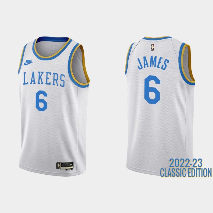 Los Angeles Lakers LeBron James #6 2022-23 Classic Edition White Jersey