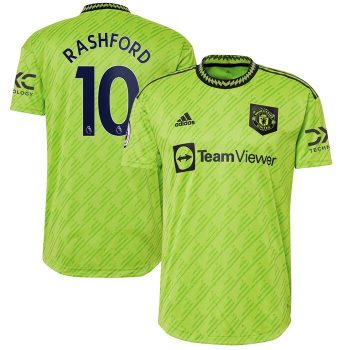 Marcus Rashford Manchester United 2022-23 Third Player Jersey - Neon Green