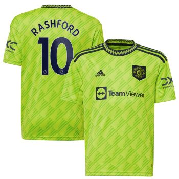 Marcus Rashford Manchester United Youth 2022-23 Third Replica Player Jersey - Neon Green