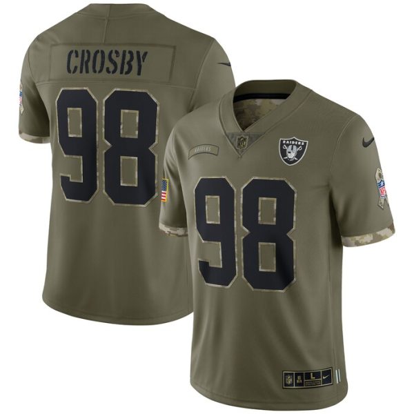 Maxx Crosby Las Vegas Raiders 2022 Salute To Service Limited Jersey - Olive