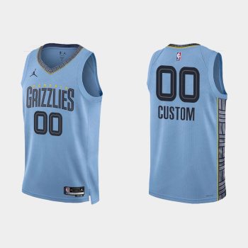 Memphis Grizzlies #00 Custom Statement Edition Light Blue Jersey 2022-23