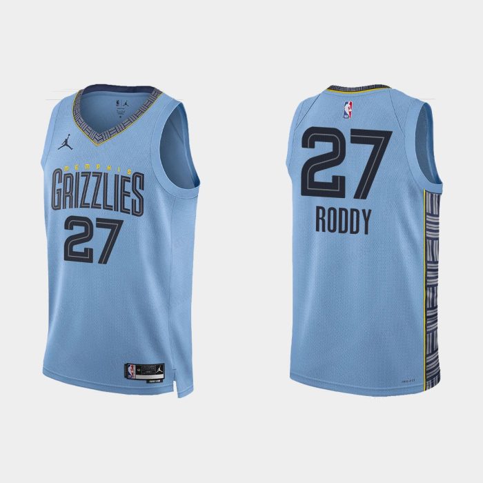 Memphis Grizzlies #27 David Roddy Statement Edition Light Blue Jersey 2022-23