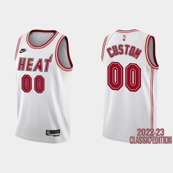 Miami Heat Custom #00 2022-23 Classic Edition White Jersey