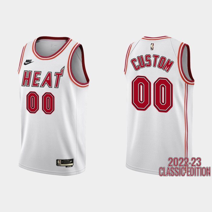 Miami Heat Custom #00 2022-23 Classic Edition White Jersey