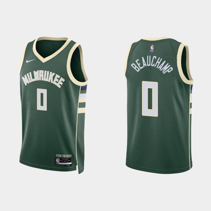 Milwaukee Bucks #0 MarJon Beauchamp Icon Edition Hunter Green Jersey 2022-23