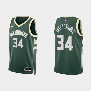 Women Milwaukee Bucks #34 Giannis Antetokounmpo Icon Edition Hunter Green  Tank Jersey – Choose Your Style With Us
