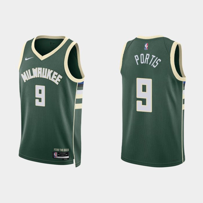 Milwaukee Bucks #9 Bobby Portis Icon Edition Hunter Green Jersey 2022-23