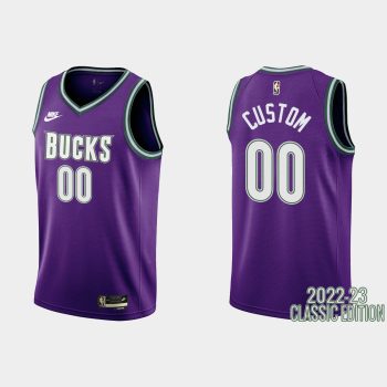 Milwaukee Bucks Custom #00 2022-23 Classic Edition Purple Jersey