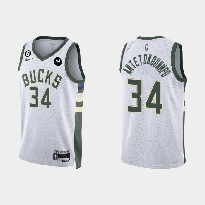 Milwaukee Bucks Giannis Antetokounmpo #34 Association Edition White Jersey