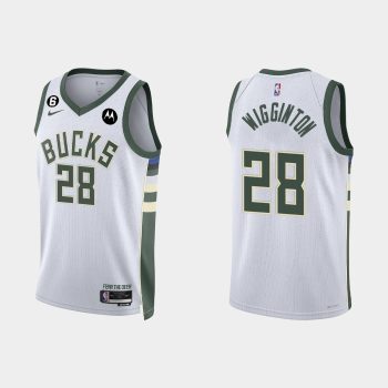 Milwaukee Bucks Lindell Wigginton #28 Association Edition White Jersey