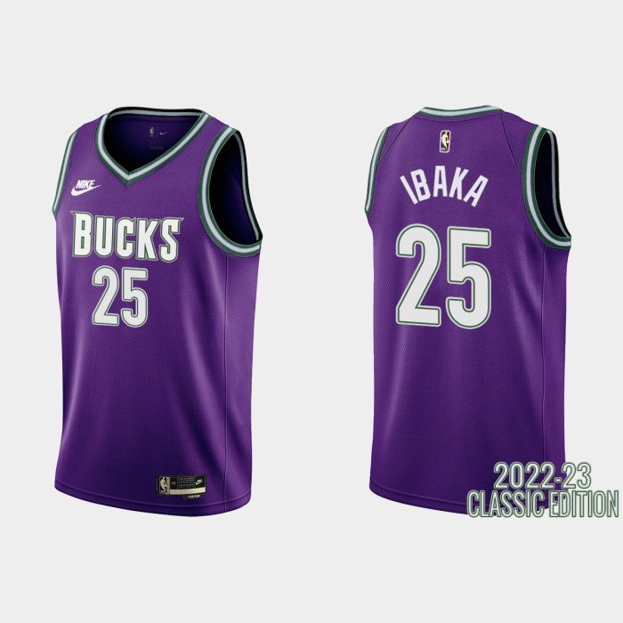 Milwaukee Bucks Serge Ibaka #25 2022-23 Classic Edition Purple Jersey