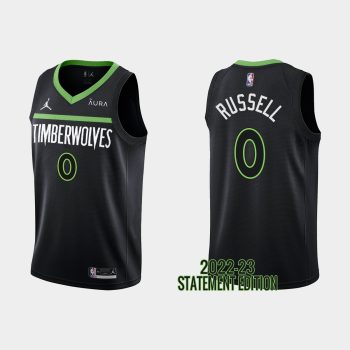 Minnesota Timberwolves D'Angelo Russell #0 Black 2022-23 Statement Edition Jersey