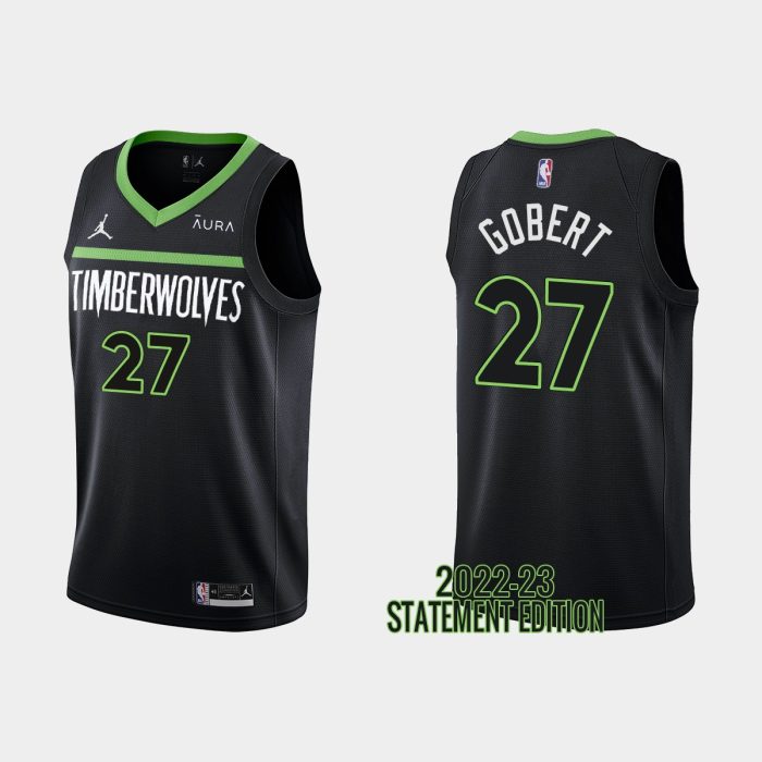 Minnesota Timberwolves Rudy Gobert #27 Black 2022-23 Statement Edition Jersey