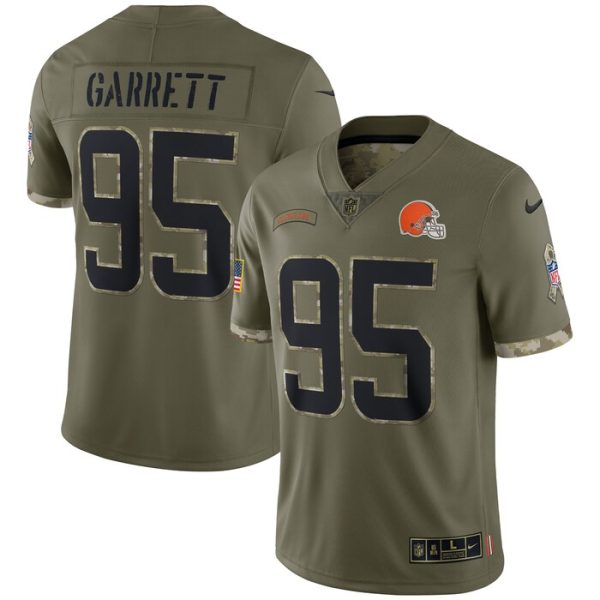 Myles Garrett Cleveland Browns 2022 Salute To Service Limited Jersey - Olive