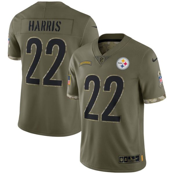 Najee Harris Pittsburgh Steelers 2022 Salute To Service Limited Jersey - Olive