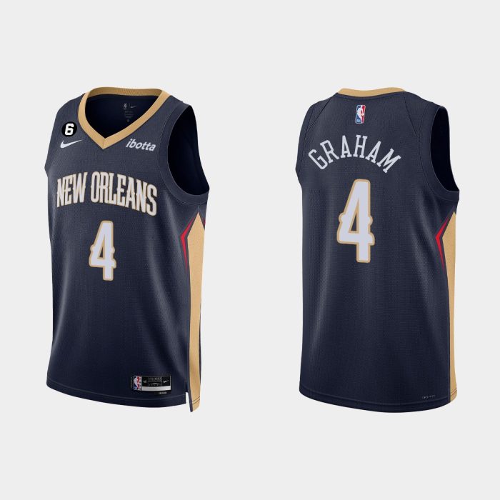 New Orleans Pelicans #4 Devonte' Graham Icon Edition Navy Jersey 2022-23