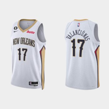 New Orleans Pelicans Jonas Valanciunas #17 Association Edition White Jersey