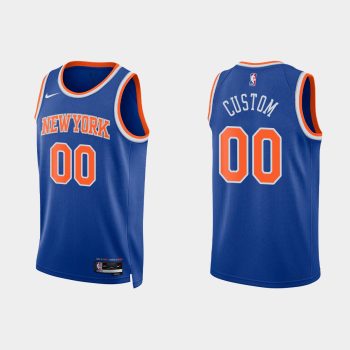 New York Knicks #00 Custom 2022-23 Icon Edition Royal Jersey