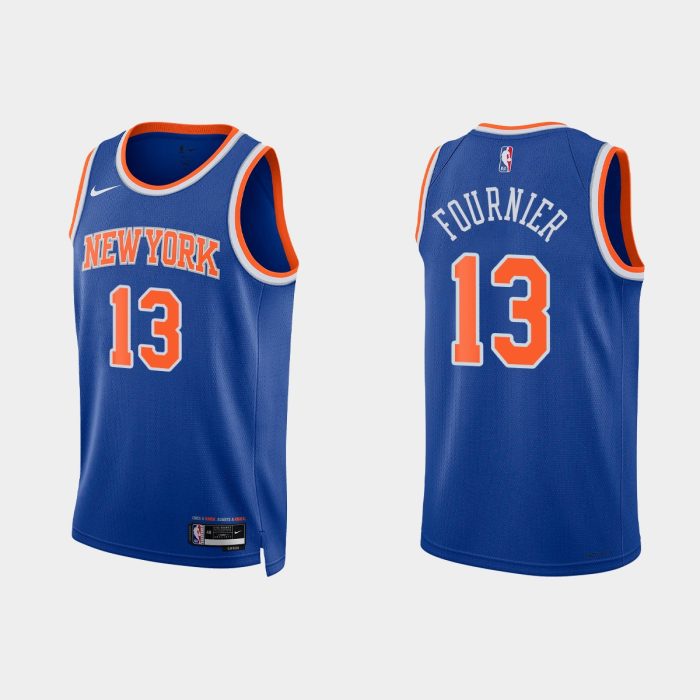 New York Knicks #13 Evan Fournier 2022-23 Icon Edition Royal Jersey