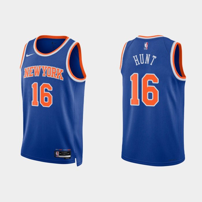 New York Knicks #16 Feron Hunt 2022-23 Icon Edition Royal Jersey