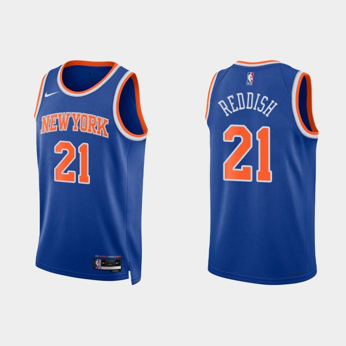 New York Knicks #21 Cam Reddish 2022-23 Icon Edition Royal Jersey